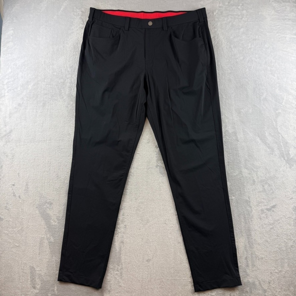 Redvanly Pants Mens XL Black Kent Pull On Trousers Golf Performance